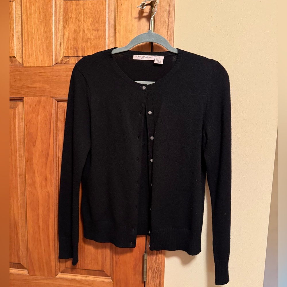 Olivia & Grace Cashmere Black Cardigan Sweater